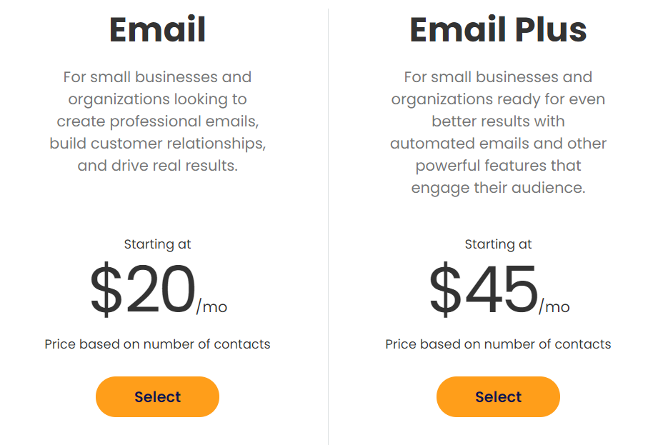 constant contact pricing